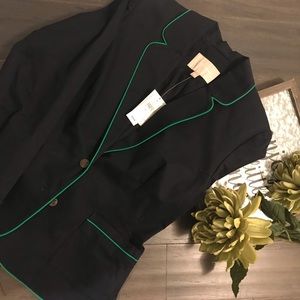Banana Republic Navy Blue Jacket with green trim